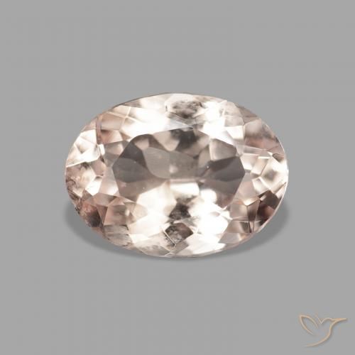 0.95ct Naturale Medium Light-Pink Morganite, Ovale, VVS-VS