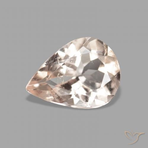 0.96ct Naturale Rosa medio Morganite, Forma a pera, VS