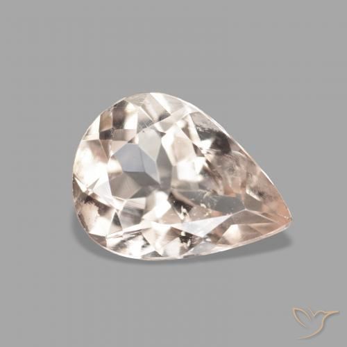 Morganite Rosa medio naturale da 0.96 ct, Forma a pera, VS