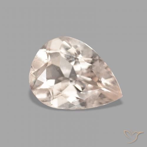 Morganite Rosa medio naturale da 0.92 ct, Forma a pera, VVS-VS