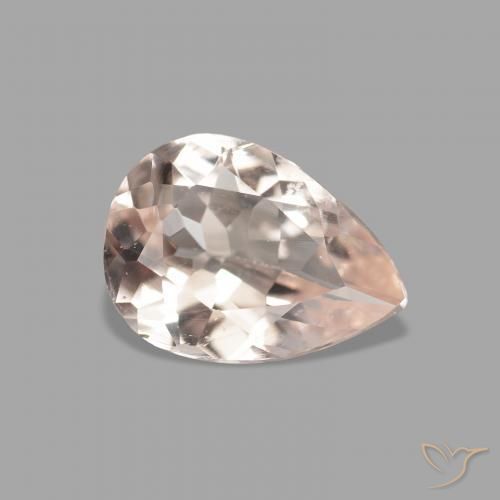 Morganite Rosa medio naturale da 0.84 ct, Forma a pera, VVS-VS