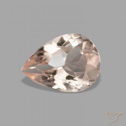 0.83ct Naturale Medium Light-Pink Morganite, Forma a pera, VVS