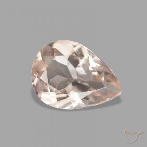 Morganite Medium Light-Pink naturale da 0.83 ct, Forma a pera, VVS
