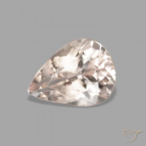 0.94ct Naturale Rosa salmone Morganite, Forma a pera, VVS