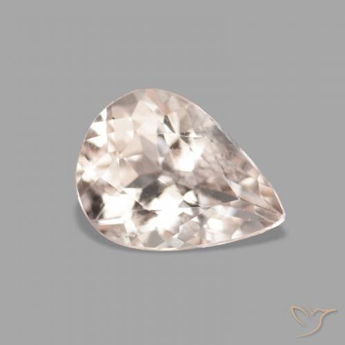 Morganite Rosa salmone naturale da 0.94 ct, Forma a pera, VVS