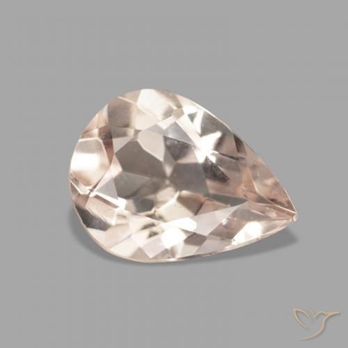Morganite Rosa medio naturale da 0.95 ct, Forma a pera, VVS