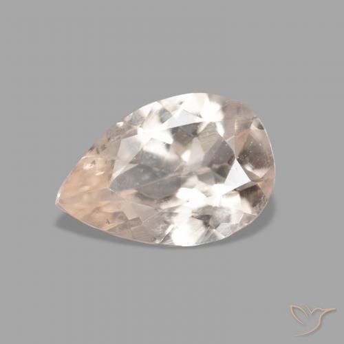 0.66ct Naturale Rosa salmone Morganite, Forma a pera, VVS