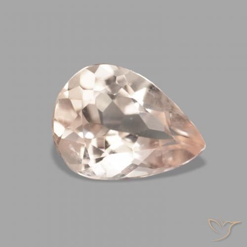Morganite Rosa medio naturale da 0.83 ct, Forma a pera, VVS