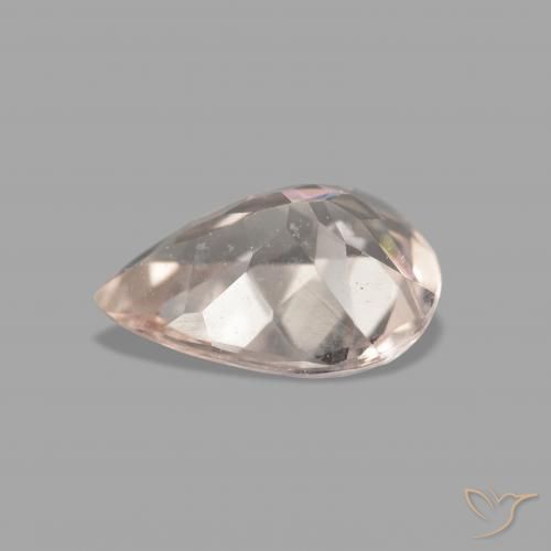 Morganite Rosa medio naturale da 0.83 ct, Forma a pera, VVS