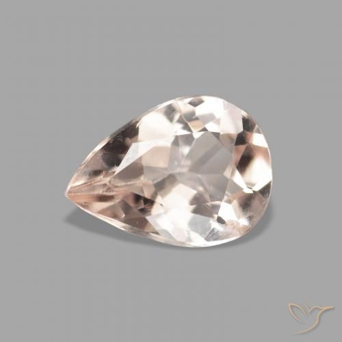 0.78ct Naturale Medium Light-Pink Morganite, Forma a pera, VVS