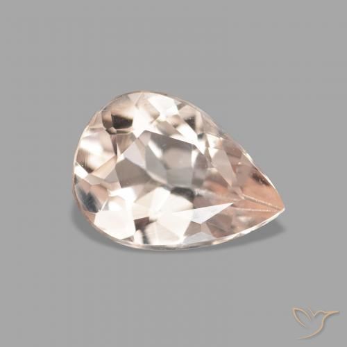 Morganite Medium Light-Pink naturale da 0.78 ct, Forma a pera, VVS