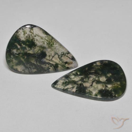Gemme di Agata muschiata Multicolore naturale da 21.96 ct, Forma a pera, Trasparente