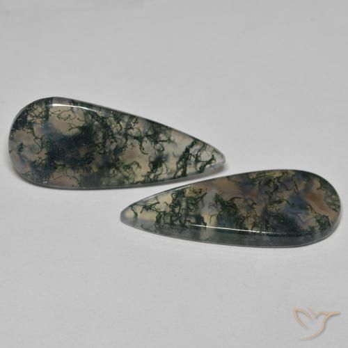 Gemme di Agata muschiata Multicolore naturale da 20.61 ct, Forma a pera, Trasparente