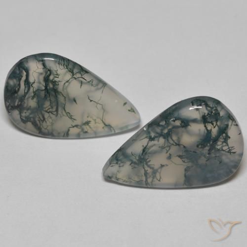 Agata muschiata naturale multicolore da 17,65 ct, taglio a pera, trasparente