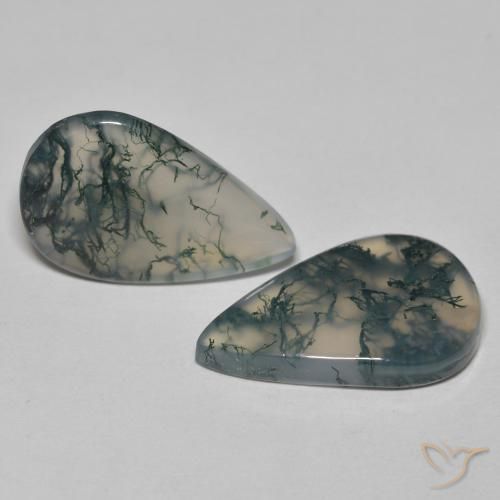 Agata muschiata naturale multicolore da 17,65 ct, taglio a pera, trasparente