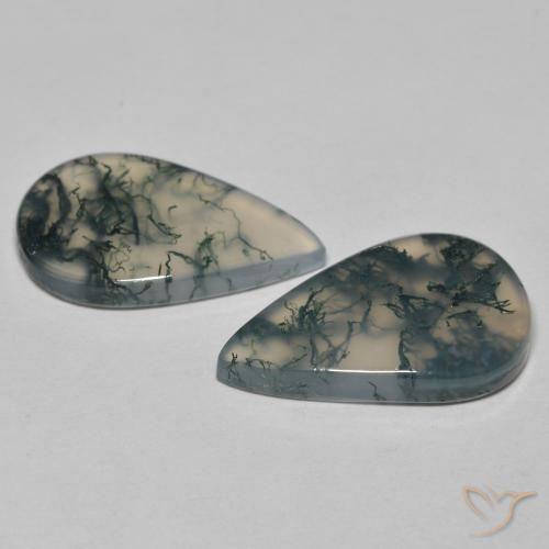 Agata muschiata naturale multicolore da 17,65 ct, taglio a pera, trasparente