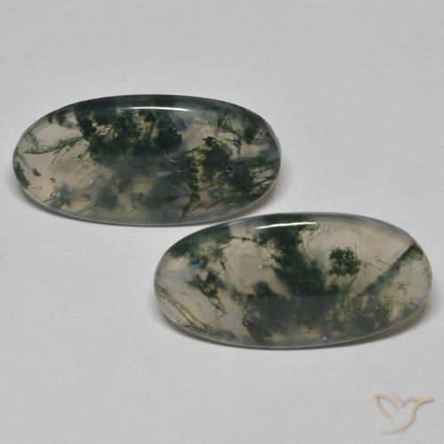 24.65ctw Naturale Multicolore Agata muschiata, Ovale, Trasparente