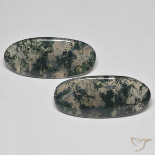29.86ctw Naturale Multicolore Agata muschiata, Ovale, Trasparente