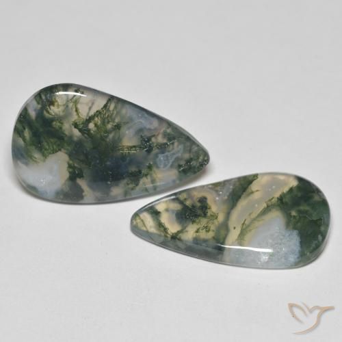 Gemme di Agata muschiata Multicolore naturale da 23.83 ct, Forma a pera, Trasparente