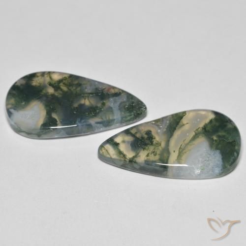 Gemme di Agata muschiata Multicolore naturale da 23.83 ct, Forma a pera, Trasparente