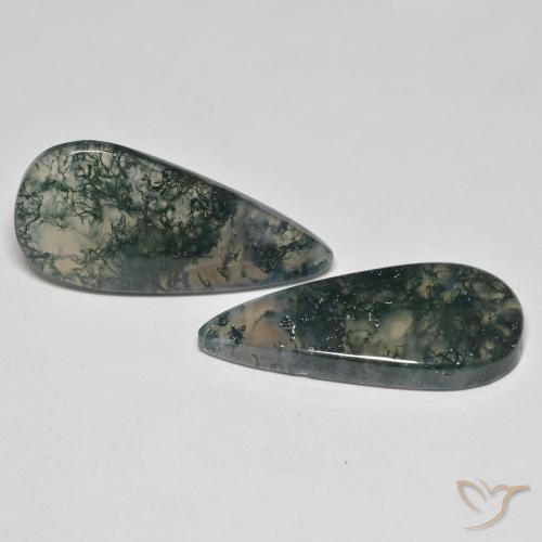Gemme di Agata muschiata Multicolore naturale da 22.50 ct, Forma a pera, Trasparente