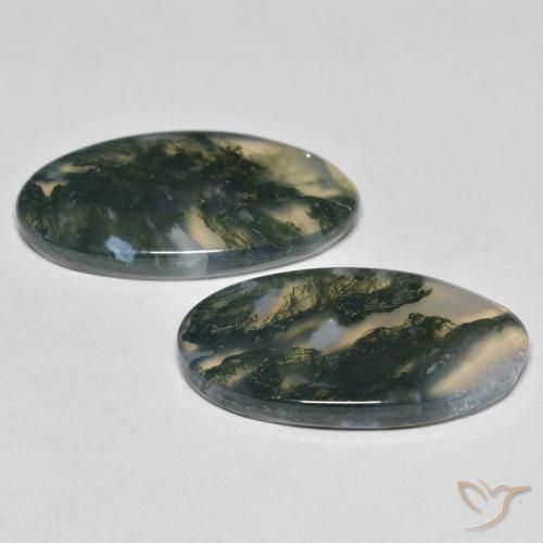 Gemme di Agata muschiata Multicolore naturale da 23.37 ct, Ovale, Trasparente