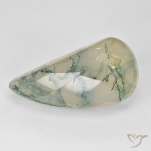 Agata muschiata Verde chiaro naturale da 19.03 ct, Taglio a fantasia, Traslucido