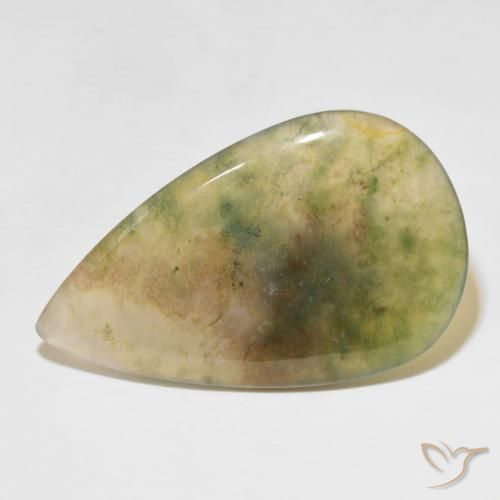 39.08ct Naturale Multicolore Agata muschiata, Forma a pera, Traslucido