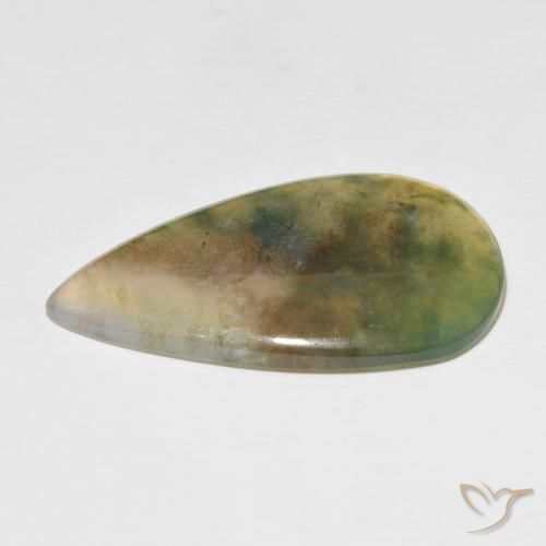 Agata muschiata Multicolore naturale da 39.08 ct, Forma a pera, Traslucido