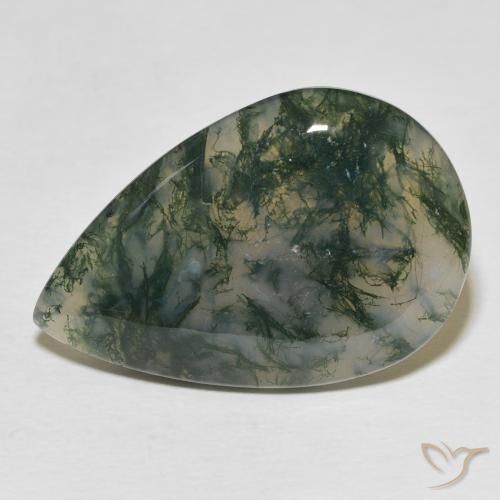 24.87ct Naturale Multicolore Agata muschiata, Forma a pera, Opaco
