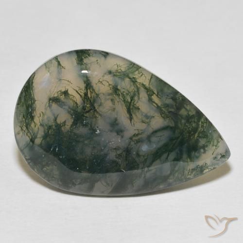 Agata muschiata Multicolore naturale da 24.87 ct, Forma a pera, Opaco