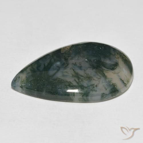 Agata muschiata Multicolore naturale da 24.87 ct, Forma a pera, Opaco