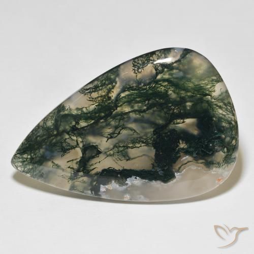 98.16ct Naturale Multicolore Agata muschiata, Forma a pera, Opaco