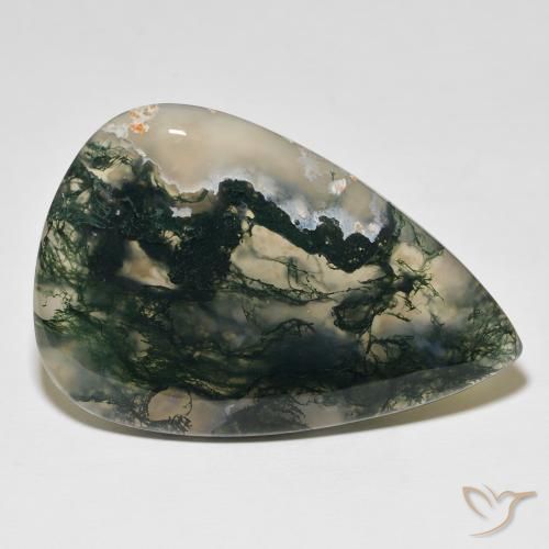 Agata muschiata Multicolore naturale da 98.16 ct, Forma a pera, Opaco