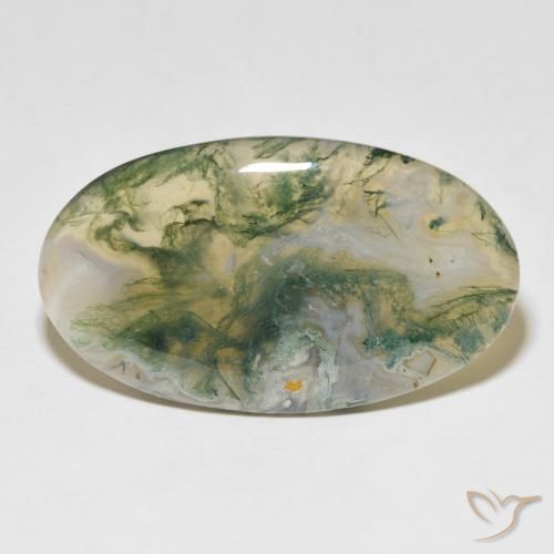 48.97ct Naturale Multicolore Agata muschiata, Ovale, Opaco