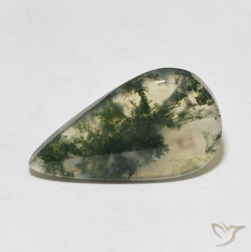 10.69ct Naturale Multicolore Agata muschiata, Forma a pera, Traslucido