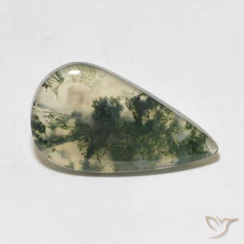 Agata muschiata Multicolore naturale da 10.69 ct, Forma a pera, Traslucido