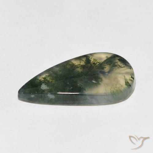 Agata muschiata Multicolore naturale da 10.69 ct, Forma a pera, Traslucido