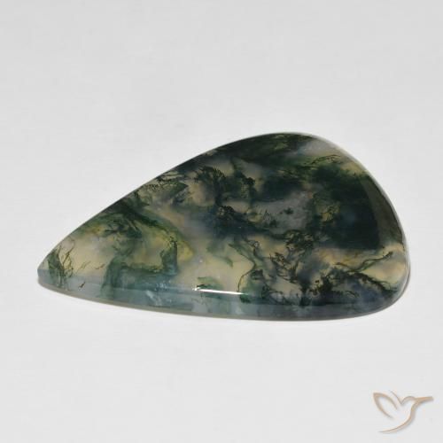 Agata muschiata Multicolore naturale da 76.96 ct, Forma a pera, Traslucido