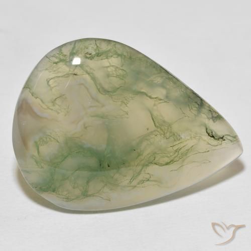 Agata muschiata Multicolore naturale da 29.52 ct, Forma a pera, Opaco
