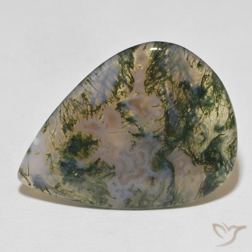 23.29ct Naturale Multicolore Agata muschiata, Forma a pera, Opaco