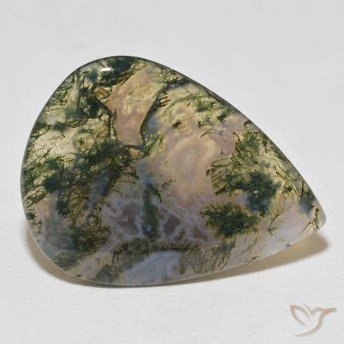 Agata muschiata Multicolore naturale da 23.29 ct, Forma a pera, Opaco
