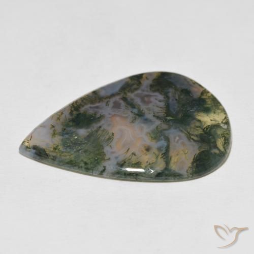 Agata muschiata Multicolore naturale da 23.29 ct, Forma a pera, Opaco