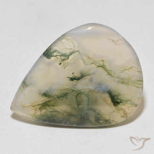 22.57ct Naturale Multicolore Agata muschiata, Forma a pera, Traslucido