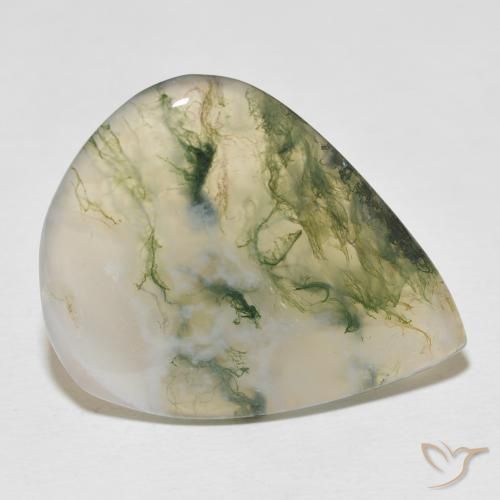 Agata muschiata Multicolore naturale da 22.57 ct, Forma a pera, Traslucido