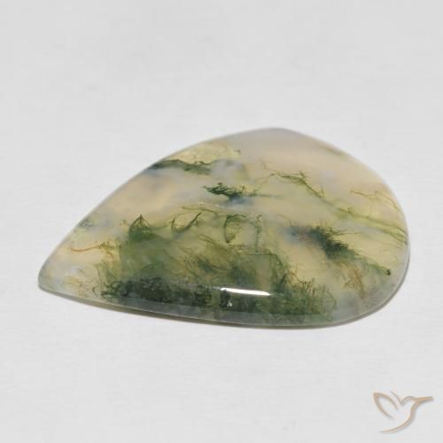 Agata muschiata Multicolore naturale da 22.57 ct, Forma a pera, Traslucido