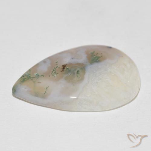 Agata muschiata Multicolore naturale da 30.59 ct, Forma a pera, Traslucido