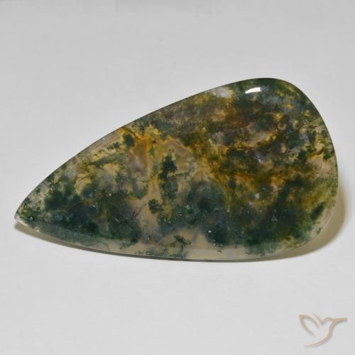 95.86ct Naturale Multicolore Agata muschiata, Forma a pera, Opaco