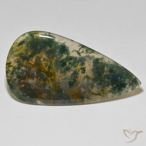 Agata muschiata Multicolore naturale da 95.86 ct, Forma a pera, Opaco