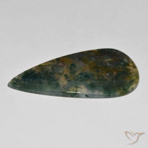 Agata muschiata Multicolore naturale da 95.86 ct, Forma a pera, Opaco